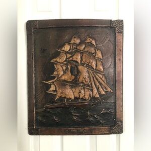 Clipper Ship boat Flying Cloud Portrait 19 X 16” Frame